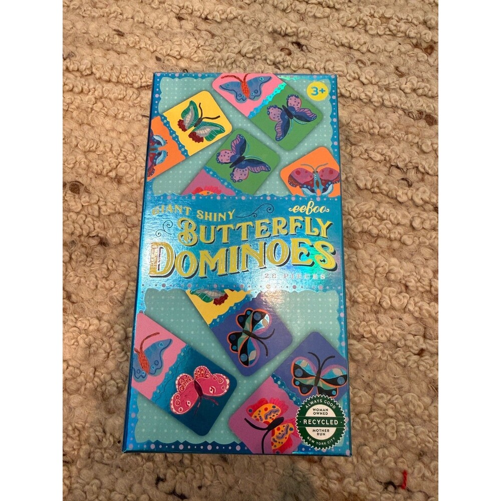 eeBoo Giant Shiny Butterfly Dominoes 27 Pieces Incomplete Set Ages 3+